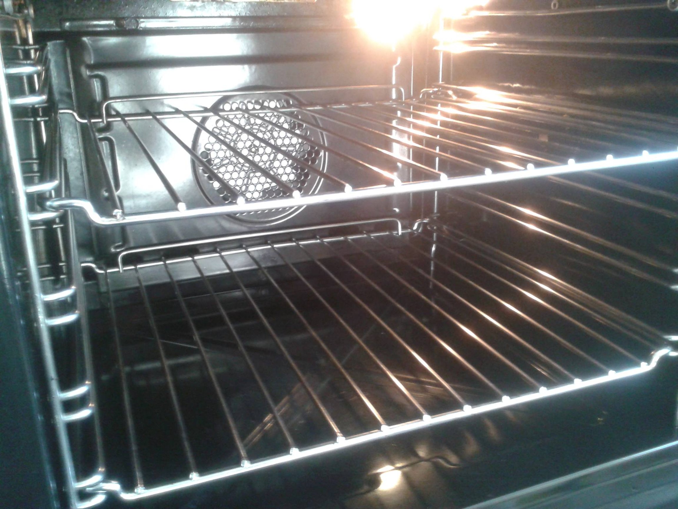 Interior oven cavity with heating elements glowing